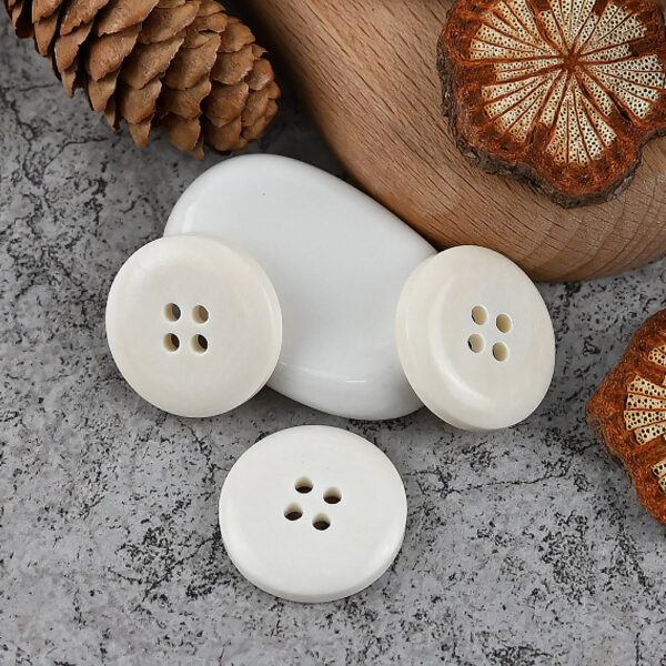 15 - 25mm Round 4 Hole White Cow Bone Buttons for Classic Suit Vests and Jackets 12PCS - Image 4