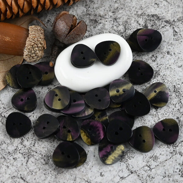 12mm Amber Blue Oval Triangular Resin Buttons 50 Pack (5 Mixed Colors) - Image 5