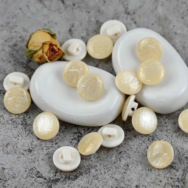 11.5mm Fresh Color Pearl Glitter Resin Mushroom Shank Buttons for Children's Clothing 100pcs