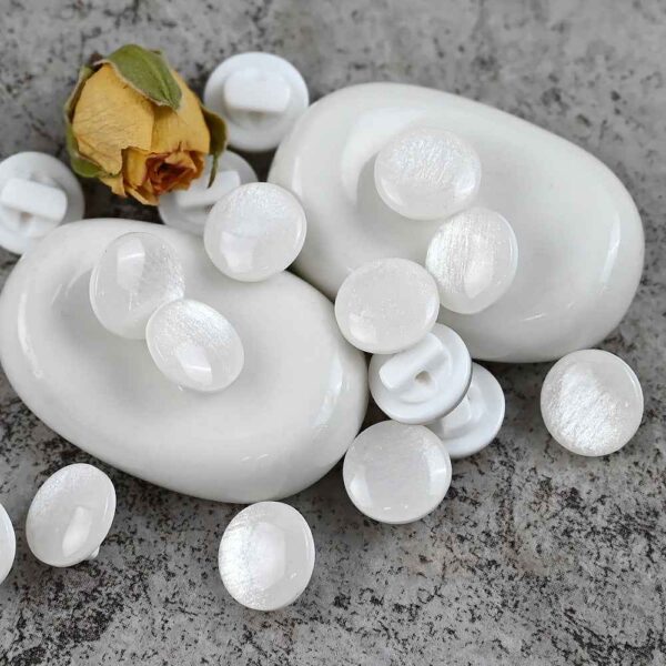 11.5mm Fresh Color Pearl Glitter Resin Mushroom Shank Buttons for Children's Clothing 100pcs