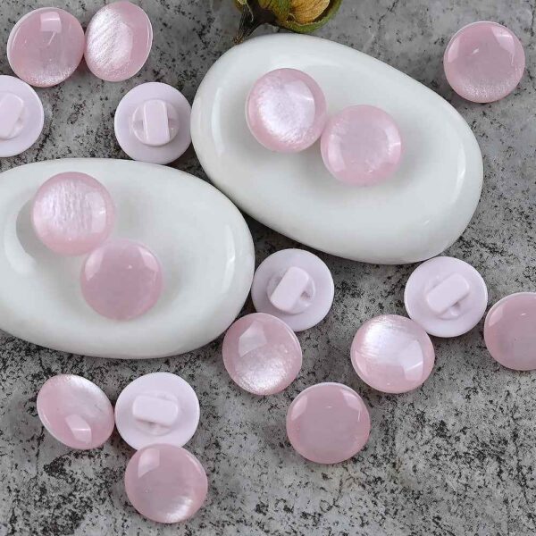 11.5mm Fresh Color Pearl Glitter Resin Mushroom Shank Buttons for Children's Clothing 100pcs