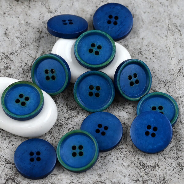 15 - 25mm Round 4 Hole Vintage Chinese Style Cow Bone Buttons 10PCS - Image 6
