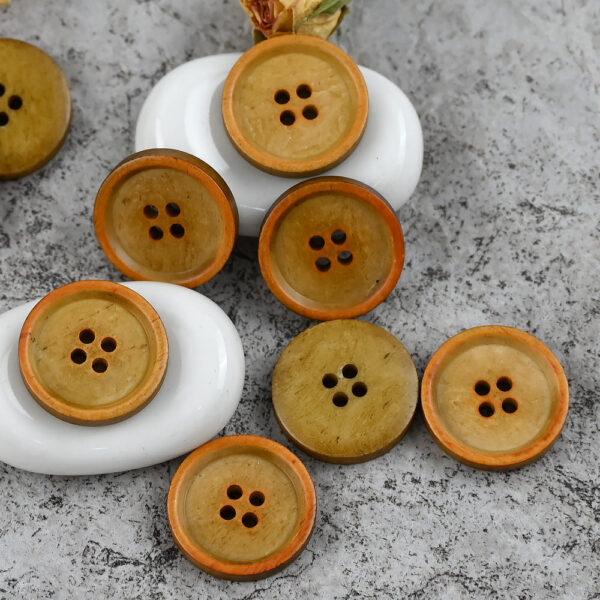 15 - 25mm Round 4 Hole Vintage Chinese Style Cow Bone Buttons 10PCS - Image 8