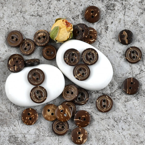 10/11.5mm Vintage Fish Eye Natural Coconut Shell Buttons for Beach Polo Shirts 120pcs - Image 3