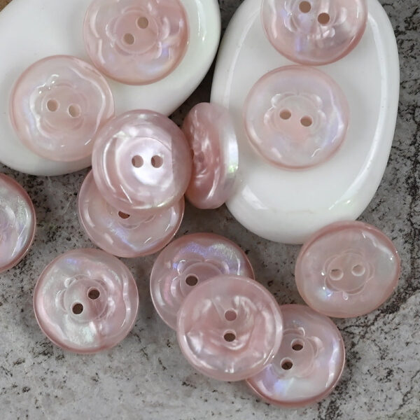 11.5/15/20mm Gorgeous Glowing Pink Blue Purple Flower Shaped Resin Buttons - Image 3