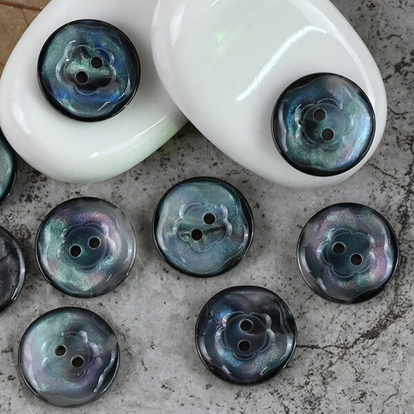11.5/15/20mm Gorgeous Glowing Pink Blue Purple Flower Shaped Resin Buttons - Image 5
