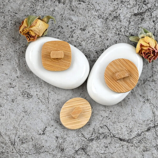 11.5-20mm Square Round Oval Natural Bamboo Shank Mushroom Buttons 100pcs - Image 2
