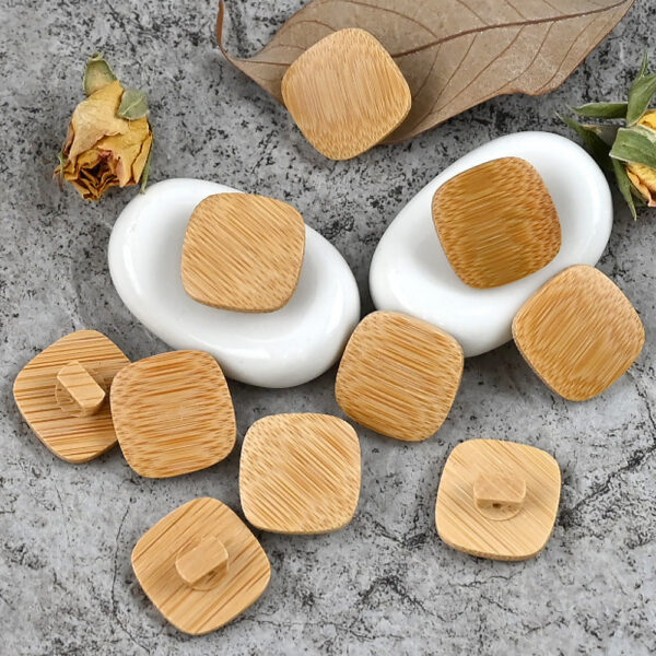 11.5-20mm Square Round Oval Natural Bamboo Shank Mushroom Buttons 100pcs - Image 4