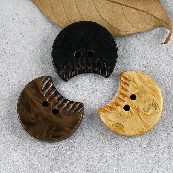 Crescent Shaped Resin Buttons Little Devil Emoji 2 Hole for Sweater Coat 30pcs - Image 2