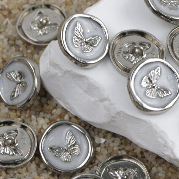 17.5/20/23mm Silver Gold Butterfly Metal Shank Buttons for Sweaters Coats 20pcs - Image 4