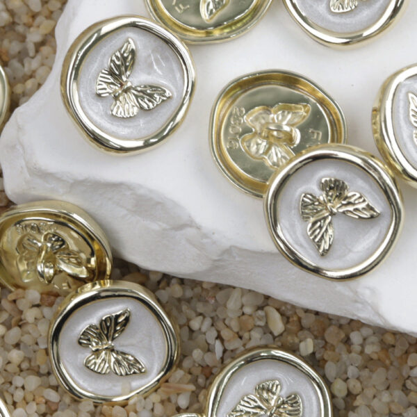 17.5/20/23mm Silver Gold Butterfly Metal Shank Buttons for Sweaters Coats 20pcs - Image 3