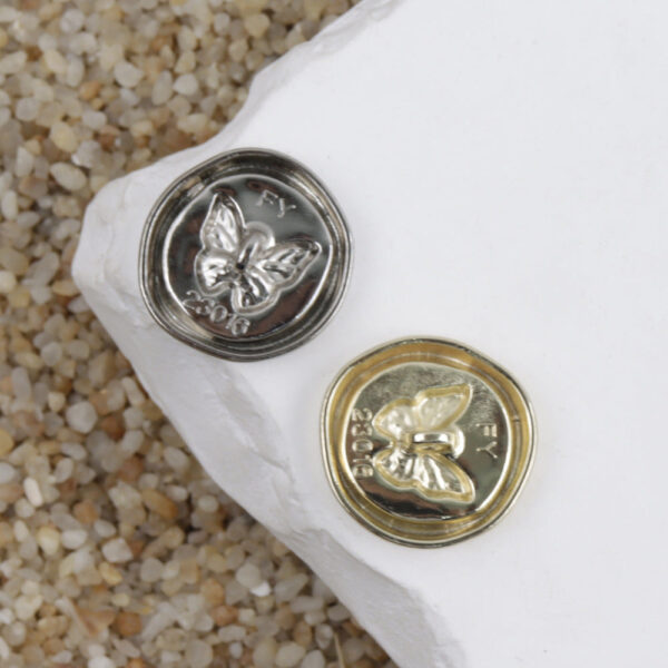 17.5/20/23mm Silver Gold Butterfly Metal Shank Buttons for Sweaters Coats 20pcs - Image 2
