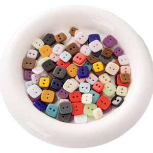 Solid Color Square 2 Hole Ceramic Kids Clothing DIY Buttons,98 Pack 