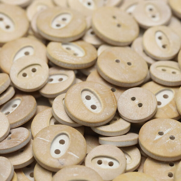 Natural Wood Buttons Floral Oval Triangular Patterns 30 Pack - Image 6