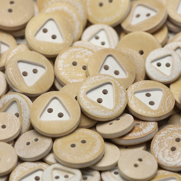 Natural Wood Buttons Floral Oval Triangular Patterns 30 Pack - Image 4