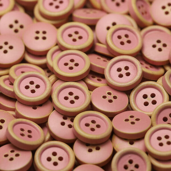11-20mm Round 4-Hole Natural Wood Buttons 30 Pack - Image 5