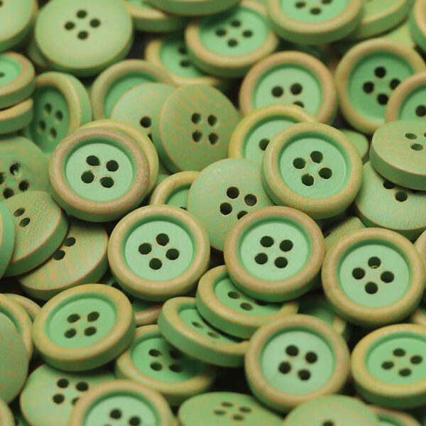 11-20mm Round 4-Hole Natural Wood Buttons 30 Pack - Image 2