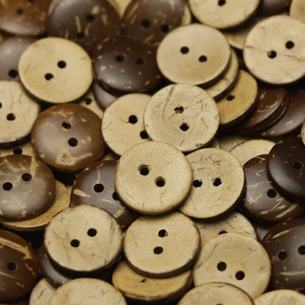 10-56mm Extra Large Natural Coconut Flat 2-Hole Buttons 60 Pack - Image 2