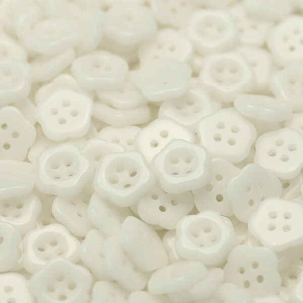 12.5mm Plum Blossom Ceramic 4-Hole Buttons for Kids' Clothing 50 Pack