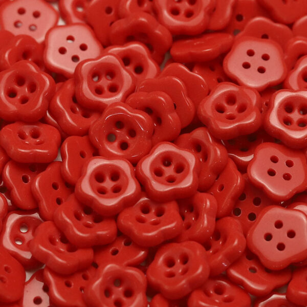 12.5mm Plum Blossom Ceramic 4-Hole Buttons for Kids' Clothing 50 Pack
