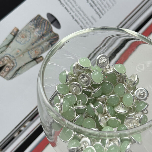 10mm Silver Base Jelly Alloy Buttons for Qipao Shirts 15 Pack (3 Colors) - Image 5