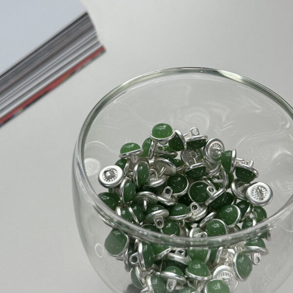 10mm Silver Base Jelly Alloy Buttons for Qipao Shirts 15 Pack (3 Colors) - Image 6