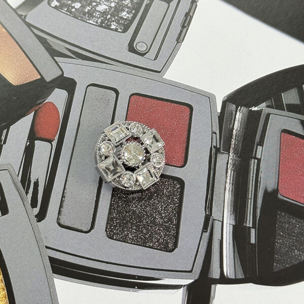 Diamond Metal Shank Buttons Cross Round and Square Design 10pcs - Image 4