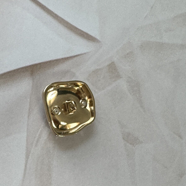 18-25mm Square Textured Metal Buttons Gold White Gun Black 10pcs - Image 3