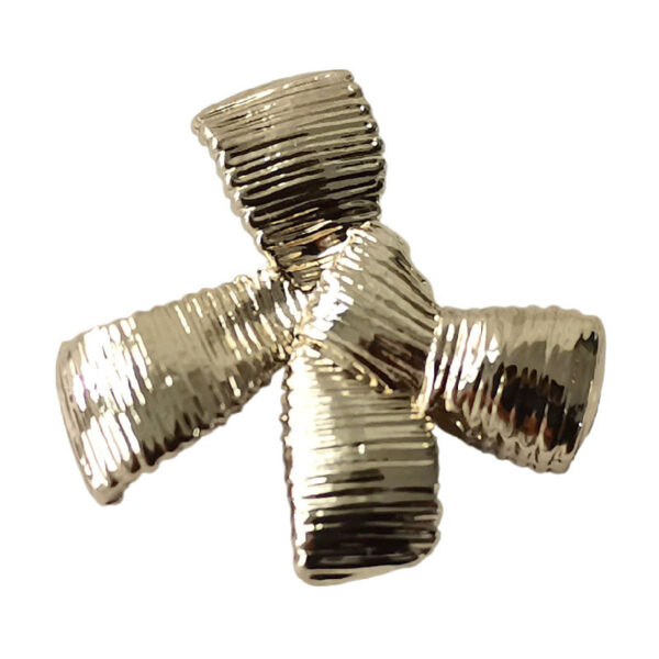21mm Striped Bow Metal Button 12 Pack (Gold and Silver) - Image 2