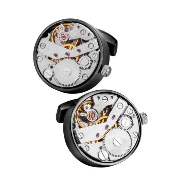 22mm Punk-Style Mechanical Watch Movement Cufflinks