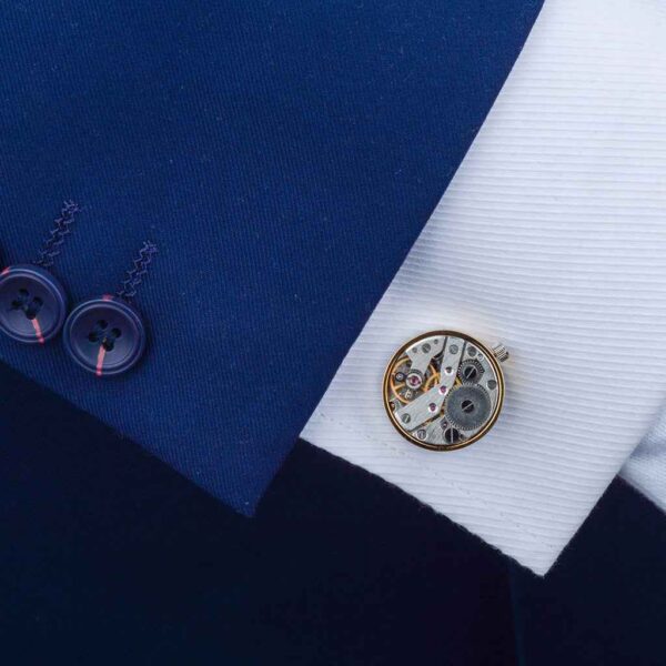 22mm Punk-Style Mechanical Watch Movement Cufflinks