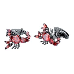 Unique Red Zircon Scorpion Cufflinks for Men