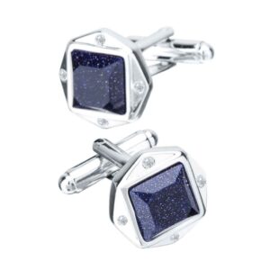 17mm Lucky Blue Sandstone Cufflinks