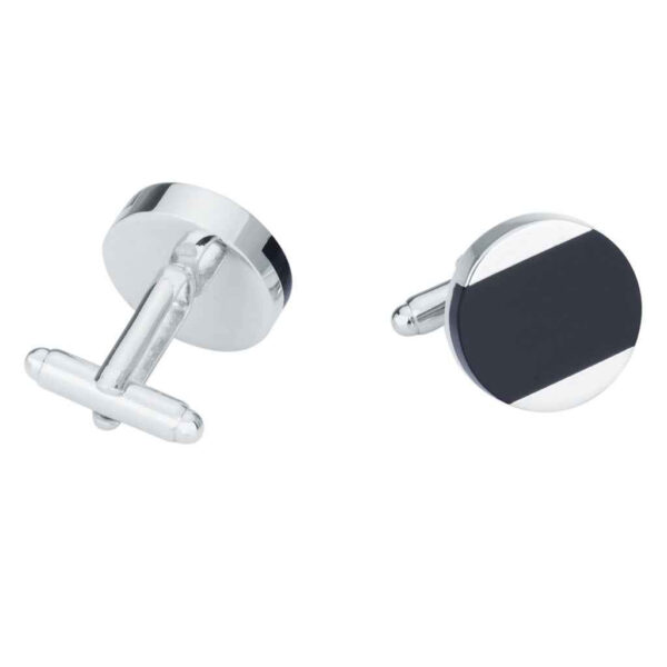 Premium Black Onyx Round Cufflinks for Men