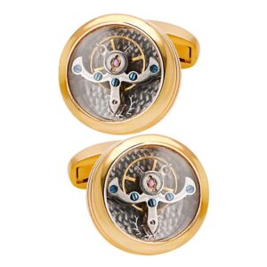 Luxury Tourbillon Watch Movement Cufflinks for Steampunk Men