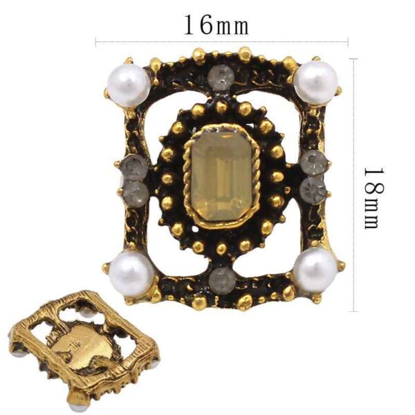 Vintage Floral/Snowflake/Rectangle Metal Shank Buttons 20pcs