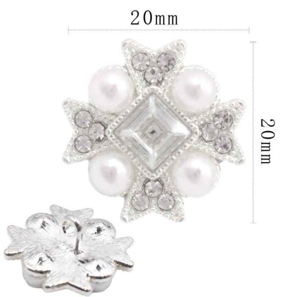 Vintage Floral/Snowflake/Rectangle Metal Shank Buttons 20pcs
