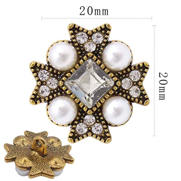 Vintage Floral/Snowflake/Rectangle Metal Shank Buttons 20pcs