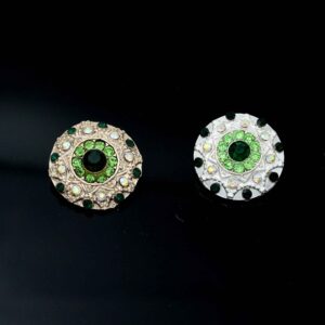 19mm Vintage Gold & Silver Round Rhinestone Metal Shank Buttons 10pcs