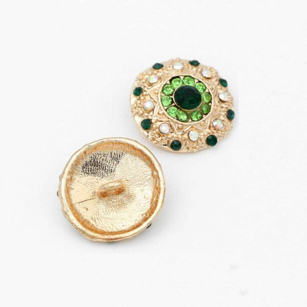 19mm Vintage Gold & Silver Round Rhinestone Metal Shank Buttons 10pcs
