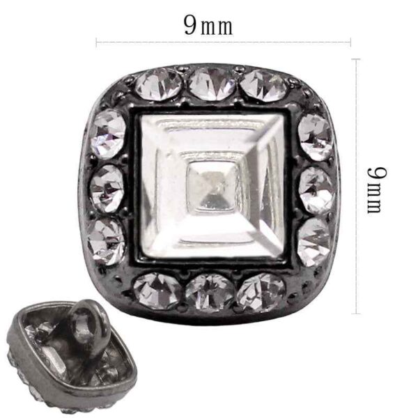 Round Square Crystal Glass Shank Buttons Alloy with Rhinestone 20pcs