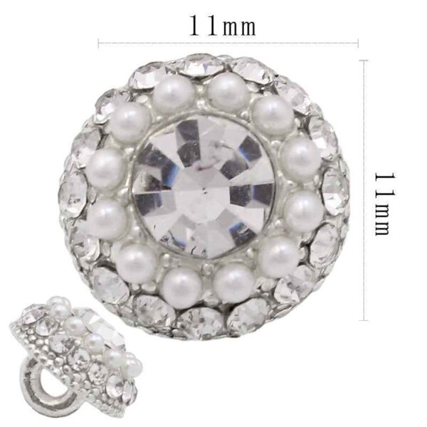Round Square Crystal Glass Shank Buttons Alloy with Rhinestone 20pcs
