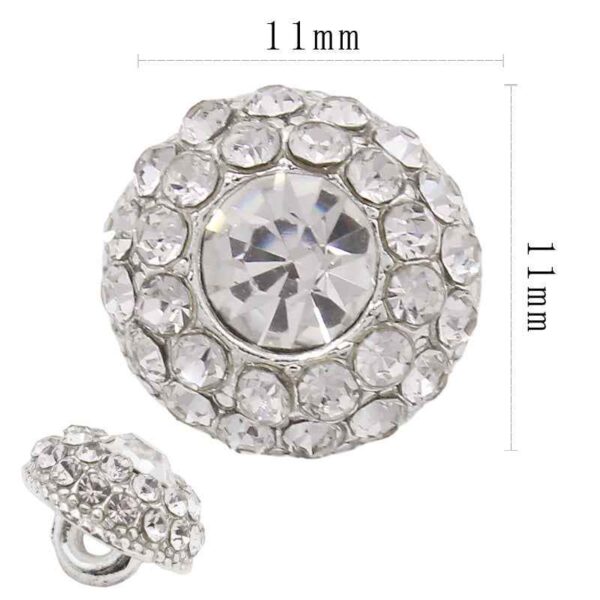 Round Square Crystal Glass Shank Buttons Alloy with Rhinestone 20pcs