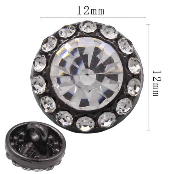 Round Square Crystal Glass Shank Buttons Alloy with Rhinestone 20pcs