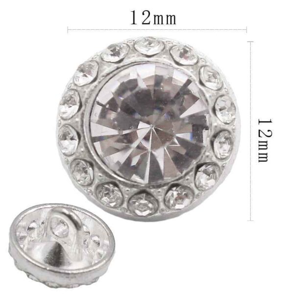 Round Square Crystal Glass Shank Buttons Alloy with Rhinestone 20pcs