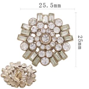 25.5x25.5mm Five-Pointed Star Rhinestone Shank Buttons 10pcs