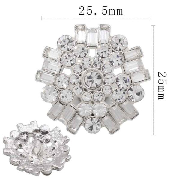 25.5x25.5mm Five-Pointed Star Rhinestone Shank Buttons 10pcs