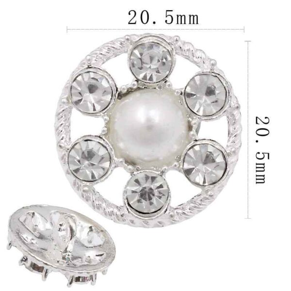 Baroque-Inspired Alloy Buttons with Pearls & Rhinestones 20pcs