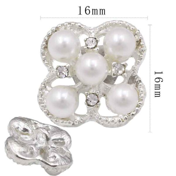 Baroque-Inspired Alloy Buttons with Pearls & Rhinestones 20pcs