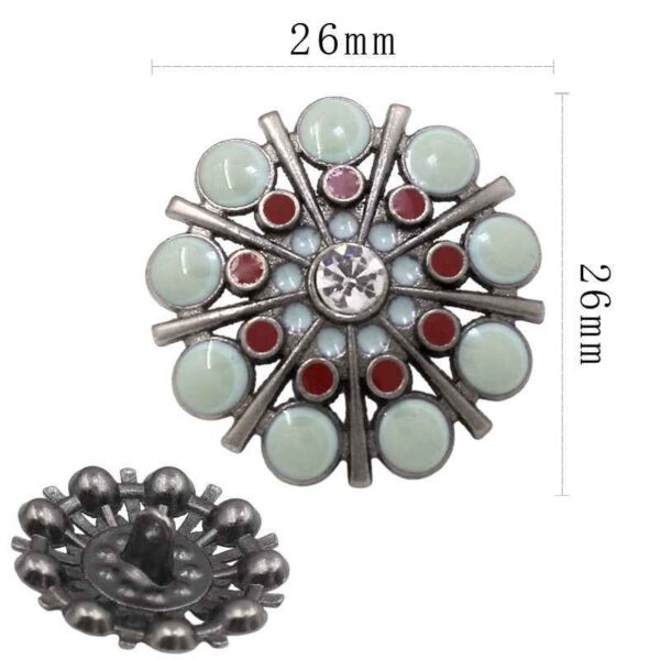 20mm/26mm Gunmetal Round Rhinestone Shank Buttons 20pcs